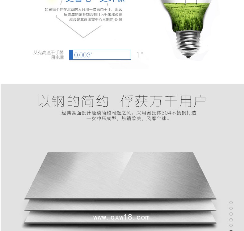 AIKE艾克高速干手器  不銹鋼干手機AK2800圖片七