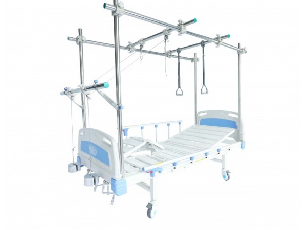 眾佳E17A多功能雙搖牽引床ABS床頭 條式床面分腿五檔護(hù)欄