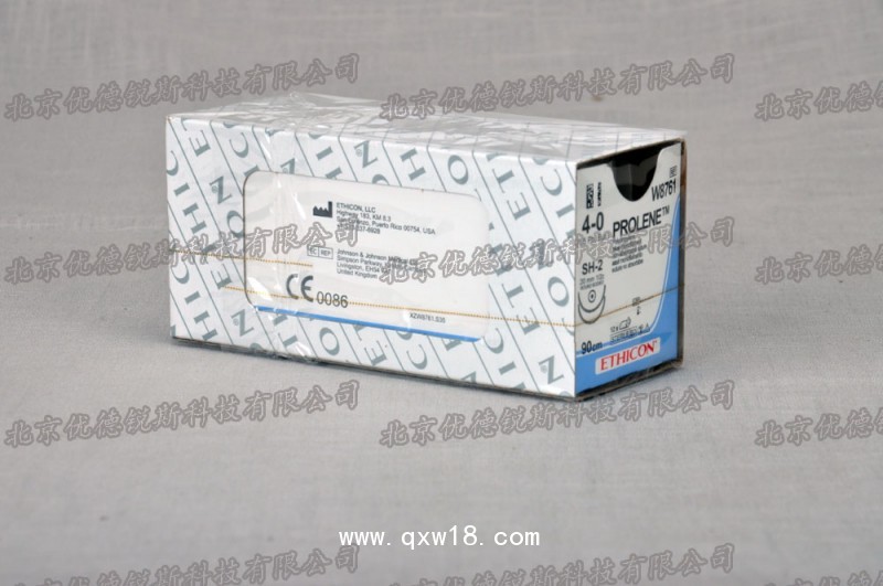 美國(guó)強(qiáng)生  聚丙烯不可吸收縫合線（帶針）W8761
