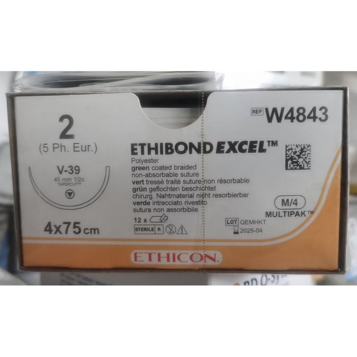 美國強生聚酯不可吸收縫線W4843