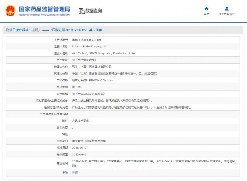 強(qiáng)生 愛惜康 外科用 超聲刀系統(tǒng) 手柄 HP054