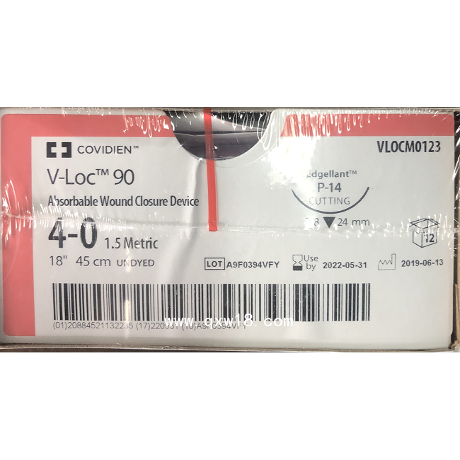 柯惠Covidien帶針免打結(jié)倒刺線(xiàn)VLOCM0123