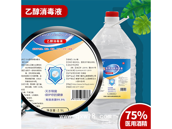 六鶴75%酒精消毒液 乙醇消毒水2.5升殺菌