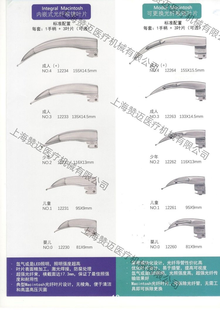 德國里斯特Riester麻醉光纖喉鏡/難度喉鏡