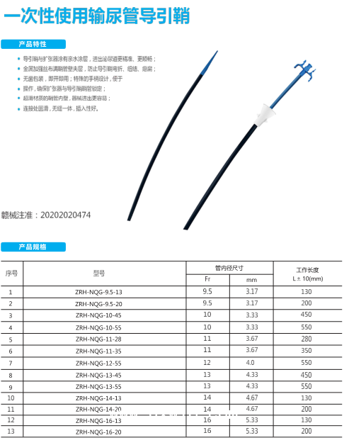 一次性使用輸尿管導引鞘