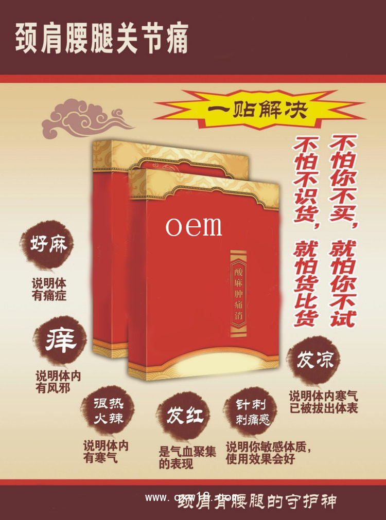 理療貼 頸肩腰腿貼oem貼牌代加工醫(yī)院藥店診所定制