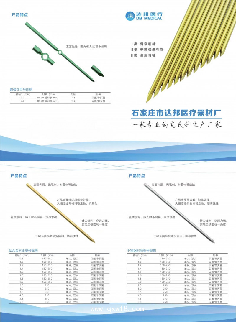 金屬骨針、骨牽引針、克氏針