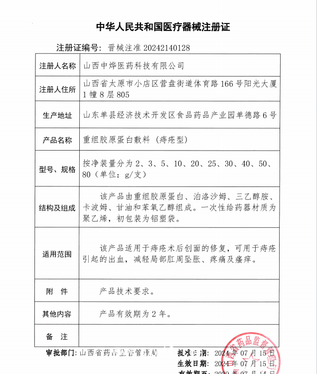 痔瘡膏貼牌代工 醫(yī)用重組Ⅲ型膠原蛋白痔瘡型凝膠定制加工