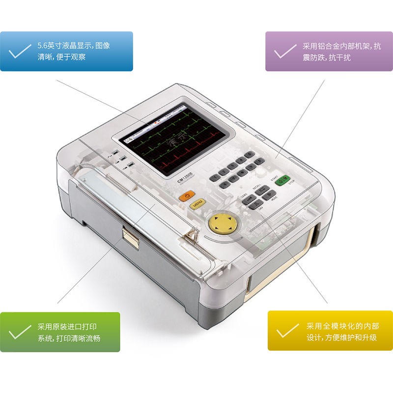 科曼CM1200B數(shù)字式十二道心電圖機(jī)十二導(dǎo)聯(lián)心電圖監(jiān)測儀